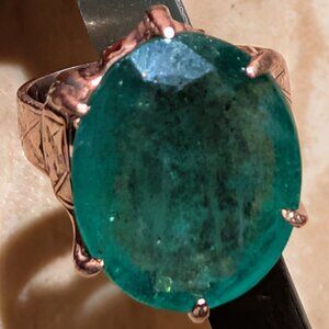 Mt St Helens Stone Ring set in Rose Gold Victorian Setting  Size 5